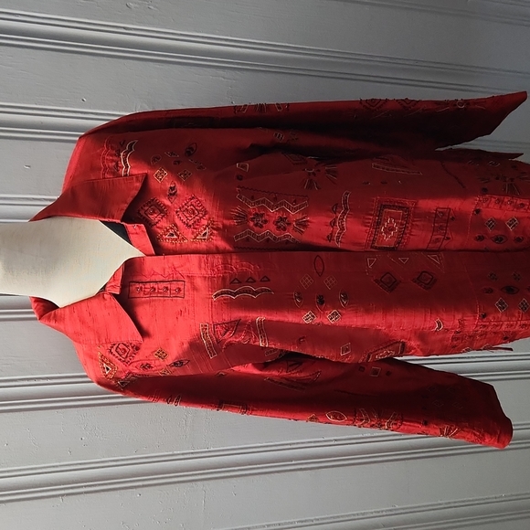 Chico Design - Red Jacket with Black Silk Embroidery. - Picture 1 of 7